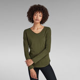 G-Star RAW® Rolled Edge V-Neck Top Green