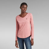 G-Star RAW® V-Hals Top Rolled Edge Roze