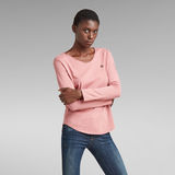 G-Star RAW® Rolled Edge V-Neck Top Pink