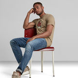 G-Star RAW® Layered Logo Slim T-Shirt Brown