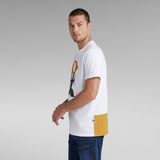 G-Star RAW® T-shirt Canoe Colorblock Blanc