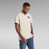 G-Star RAW® T-shirt Baseball Collar Beige