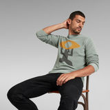 G-Star RAW® Graphic Knitted Sweater Light blue
