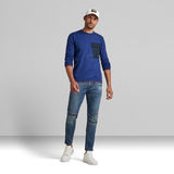 G-Star RAW® Lightweight Slanted Pocket Sweater Midden blauw