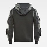 G-Star RAW® Hooded Zip Through E Woven Mix Knit Grey