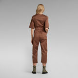 G-Star RAW® V-Neck Jumpsuit Short Sleeve Brown