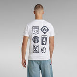 G-Star RAW® T-shirt Multi Shield Back Graphic Blanc