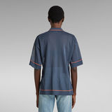 G-Star RAW® Oversized Knitted Poloshirt Mittelblau
