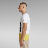 G-Star RAW® T-shirt Color Block RAW. Blanc