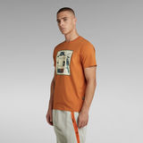 G-Star RAW® T-Shirt Scarf Photoprint Oranje