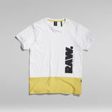 G-Star RAW® T-shirt Color Block RAW. Blanc