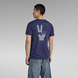 G-Star RAW® Hand Back Graphic Slim T-Shirt Mittelblau