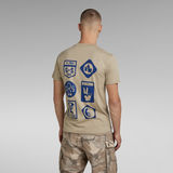 G-Star RAW® T-shirt Multi Shield Back Graphic Beige