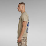 G-Star RAW® T-shirt Multi Shield Back Graphic Beige