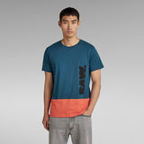 G-Star RAW® Color Block RAW. T-Shirt Mittelblau