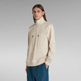 G-Star RAW® Lightweight Half Zip Sweater White