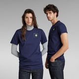 G-Star RAW® T-Shirt Unisex Badge Logo + Bleu moyen