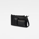 G-Star RAW® Leather Clutch Black front flat