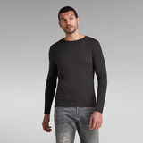 G-Star RAW® T-Shirt Basic Round Neck Long Sleeve Noir