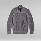G-Star RAW® 3D Biker Knitted Zip Through Sweater Grey