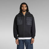 G-Star RAW® E Zip Through Hooded Pocket Sweater Black