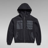 G-Star RAW® E Zip Through Hooded Pocket Sweater Black
