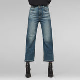 G-Star RAW® Tedie Ultra High Straight Ripped Edge Ankle C Jeans Mittelblau