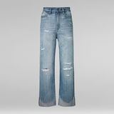 G-Star RAW® Tedie Ultra High Straight Turn Up Raw Edge Ankle Jeans Medium blue