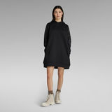 G-Star RAW® Multi Graphic Loose Hooded Sweater Dress Black