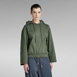G-Star RAW® Text Print Hooded Loose Sweater Green