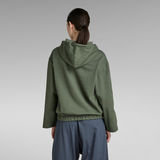 G-Star RAW® Text Print Hooded Loose Sweater Green