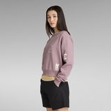 G-Star RAW® Multi Graphic Cropped Loose Sweater Purple