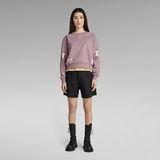 G-Star RAW® Multi Graphic Cropped Loose Sweater Purple