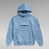 G-Star RAW® Double Pocket Loose Hooded Sweatshirt Mittelblau
