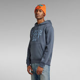 G-Star RAW® Retro Shadow Graphic Hooded Sweatshirt Mittelblau