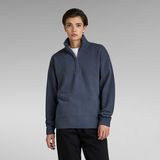G-Star RAW® Unisex Half Zip Loose Knit Pullover Mittelblau