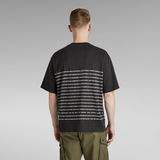 G-Star RAW® Text Stripe Boxy T-Shirt Zwart