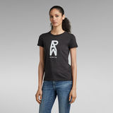 G-Star RAW® Camiseta Graphic Raw Cropped Slim Negro