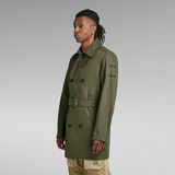 G-Star RAW® Double Breasted Loop Trench Green