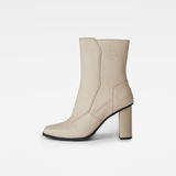 G-Star RAW® Memula High Zip Leather Boots Beige side view