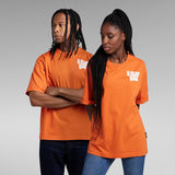 G-Star RAW® Unisex Radio Chest Boxy T-Shirt Orange