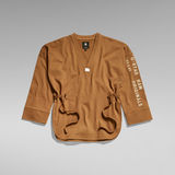 G-Star RAW® Sleeve Graphic Oversized Sweater Brown