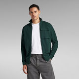 G-Star RAW® Lightweight Sweater Logo Tape Center Back Zip Green