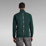 G-Star RAW® Lightweight Sweater Logo Tape Center Back Zip Green