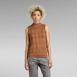 G-Star RAW® Pointelle Mock Knitted Pullover Braun