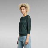 G-Star RAW® Pointelle Half Sleeve Knitted Sweater Green