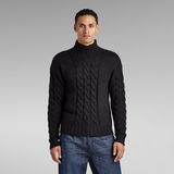 G-Star RAW® Heavy Cable Loose Mock Knit Black