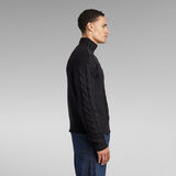 G-Star RAW® Heavy Cable Loose Mock Knit Pullover Schwarz