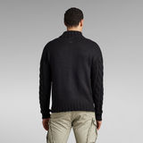 G-Star RAW® Heavy Cable Loose Zip Thru Knitted Sweater Black