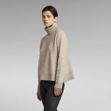 G-Star RAW® Knitted Turtleneck Sweater Structure Loose Beige